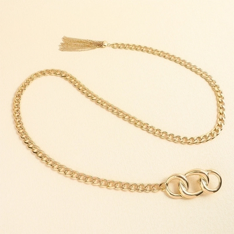 Elegant Alloy Plating Women's Chain Belts