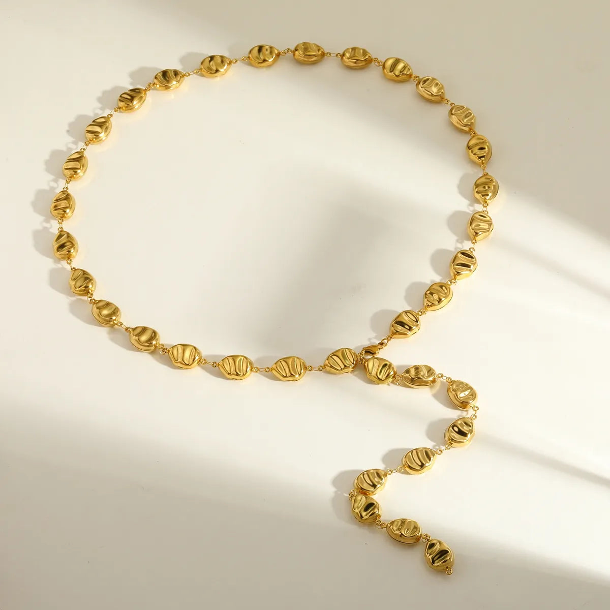 Liz, Vacuum-plated With 18K Real Gold Y Neclace, Stainless Steel, elegant And Romantic