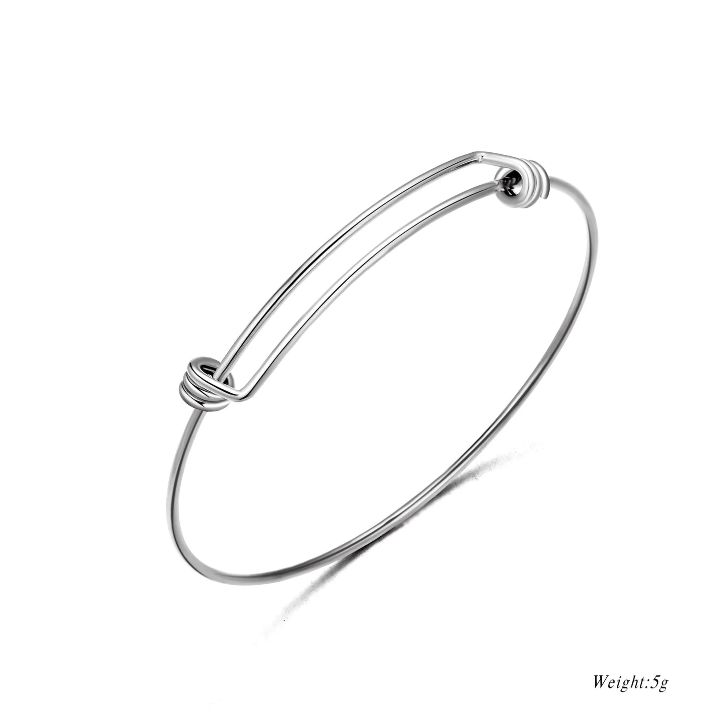 18K Gold Plated Stainless Steel Coil Push-Pull Adjustable Bracelet