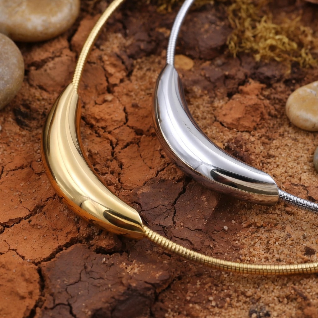 Aviana, Round Stainless Steel / Titanium Steel Plating Choker