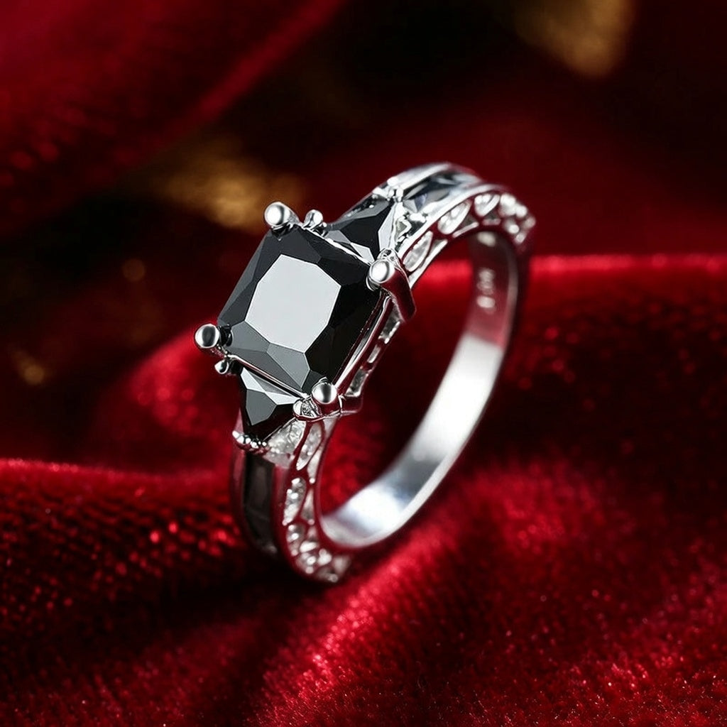 Tessa, Square Alloy Inlay Rhinestones Women's Rings