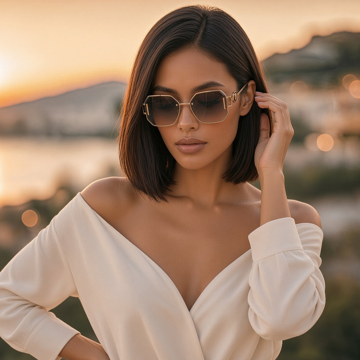 Mary Jane Metallic Rimless Sunglasses for her. AVAILABLE SOON!