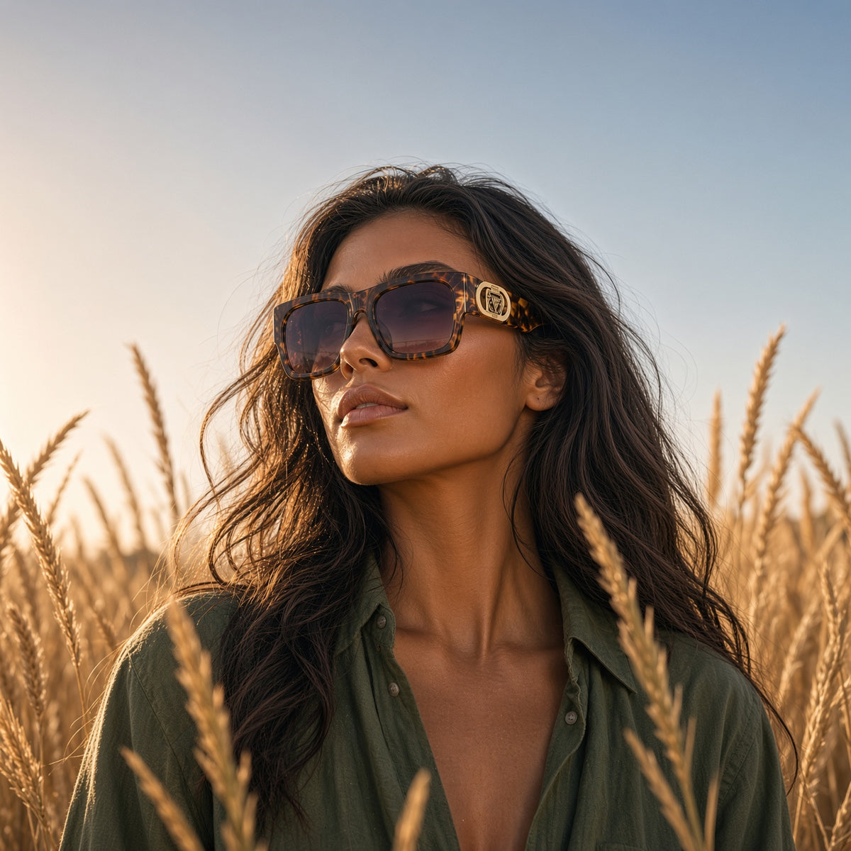 Thick Brown Lioness Temple Classic Sunglasses AVAILABLE SOON!