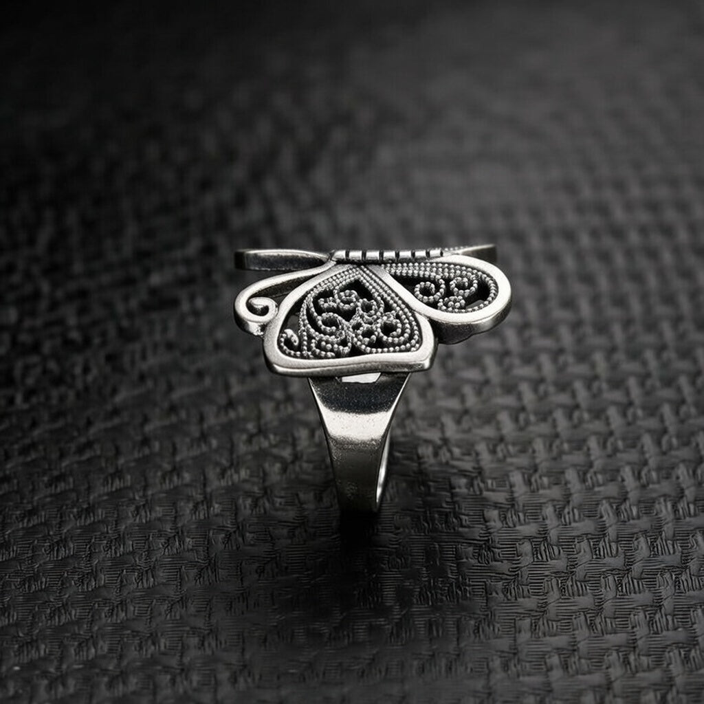 Gothic Retro Cool Style Butterfly Alloy Hollow Out Women's Open Ring