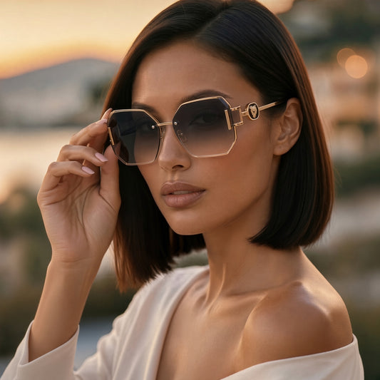 Mary Jane Metallic Rimless Sunglasses for her. AVAILABLE SOON!