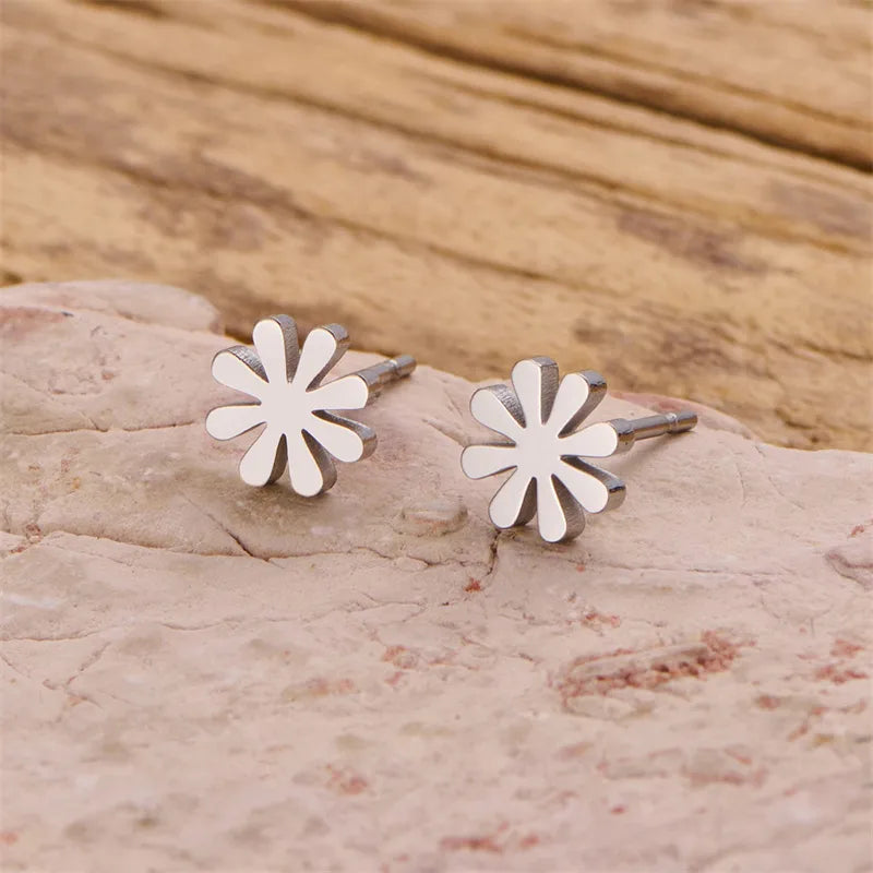 Daily Mini Earrings Fashion Stainless Steel 18K Gold Plated Vacuum Electroplating