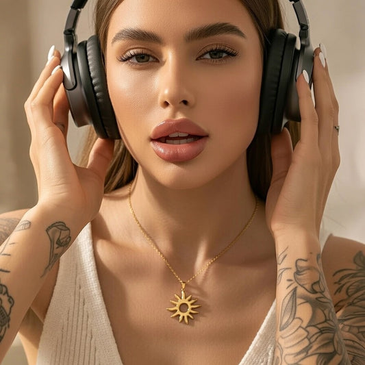 18K Gold Plated 201 Stainless Steel Vacuum Electroplating (In Furnace) Sun Anti-Allergy O-Chain Pendant Necklace For Women