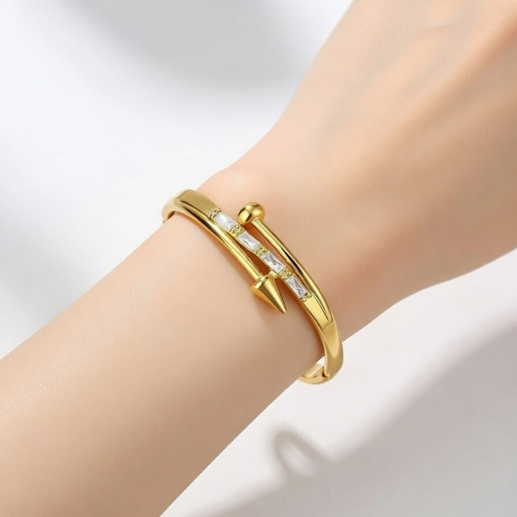 Tamryn, 18k gold plated, PVD coated bangle bracelet for women