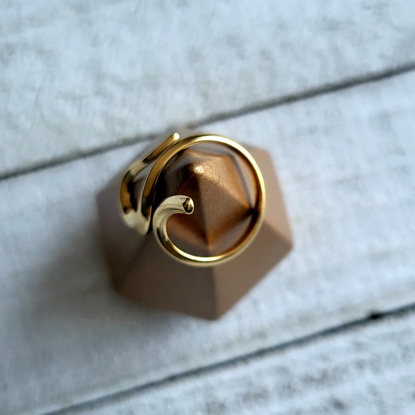 Swirl Style Irregular Stainless Steel Plating 18k Gold Plated Open Rings (Fits like 6.5/ 7)