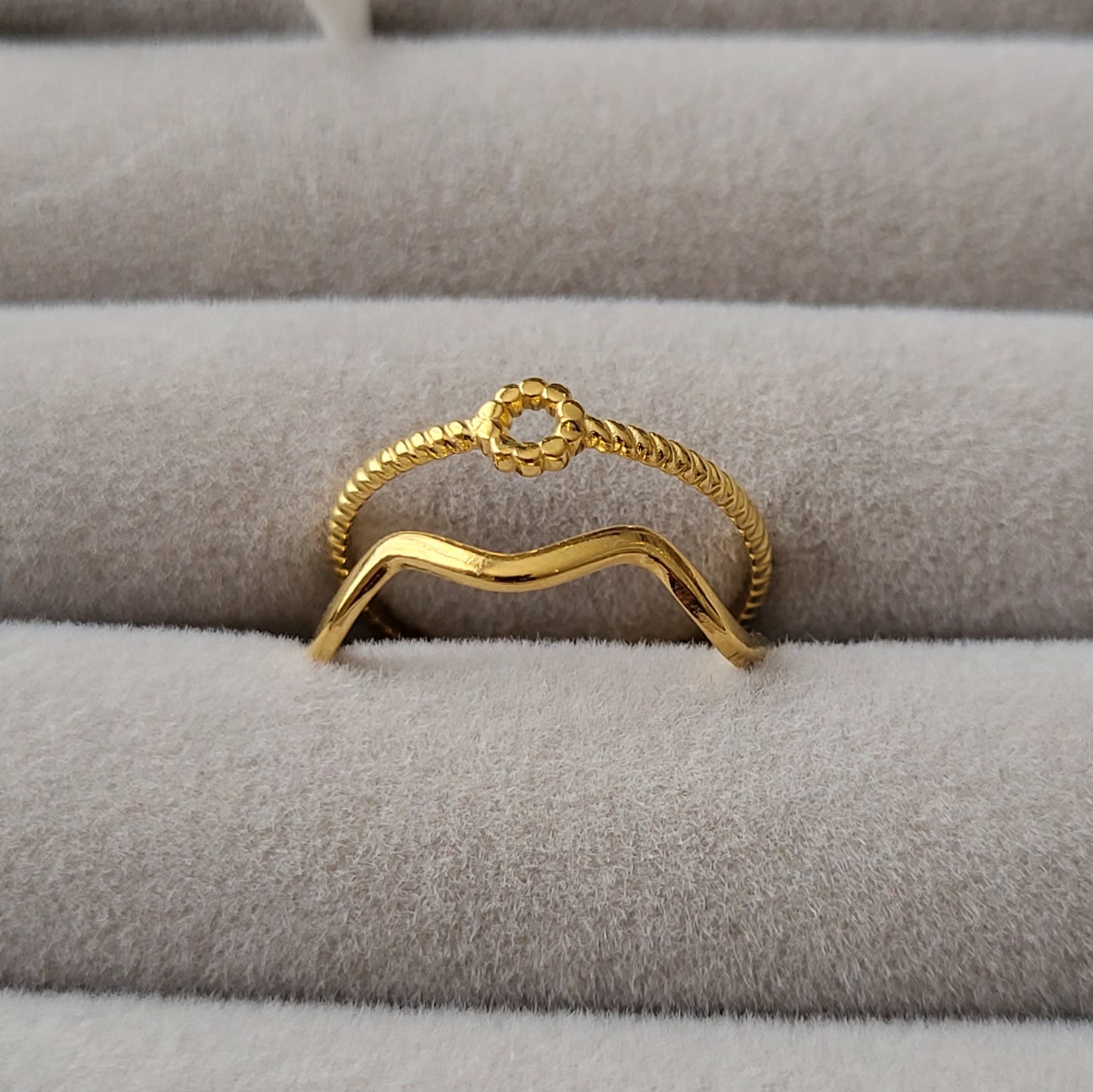 Stainless Steel Plating 18k Gold Plated Open Ring