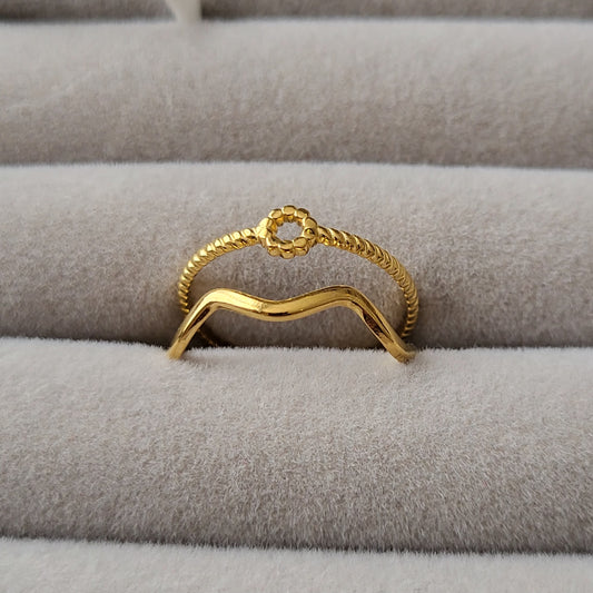 Stainless Steel Plating 18k Gold Plated Open Ring