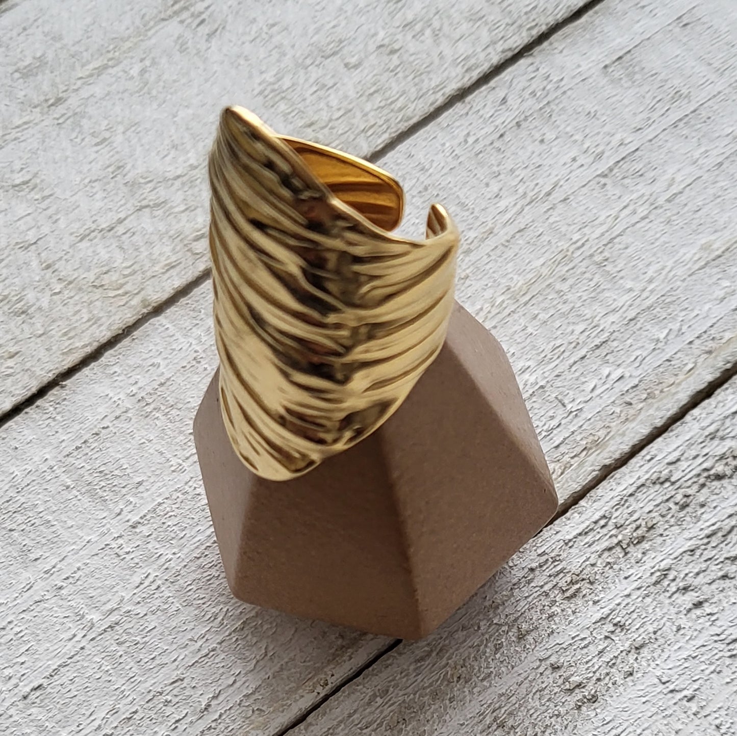 Solid Color Stainless Steel Plating 18k Gold Plated Open Rings