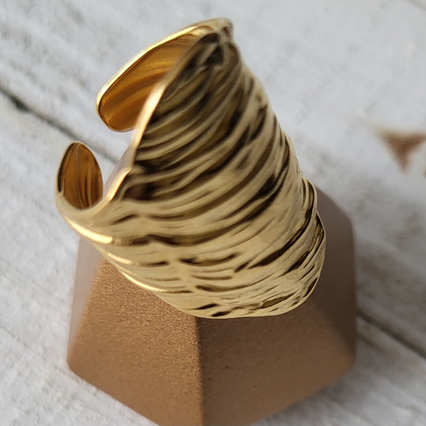 Solid Color Stainless Steel Plating 18k Gold Plated Open Rings