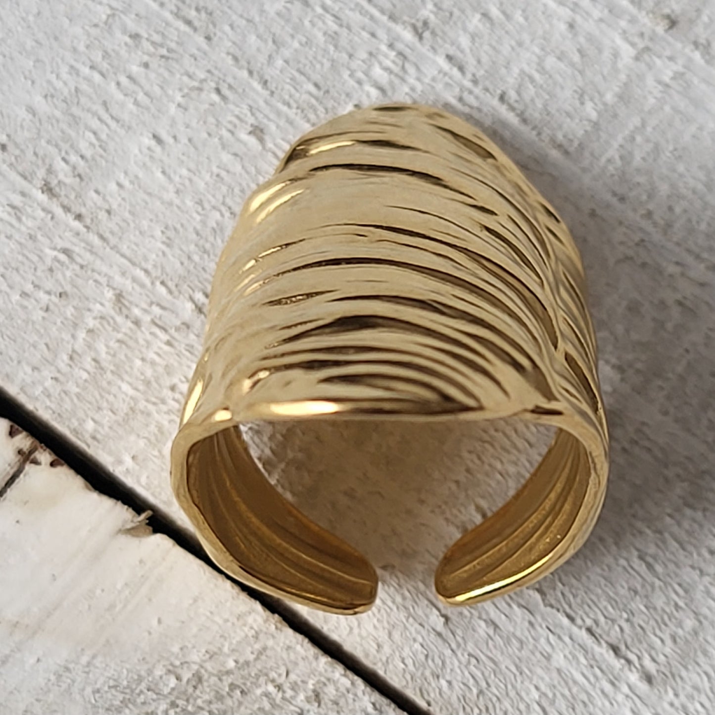 Solid Color Stainless Steel Plating 18k Gold Plated Open Rings