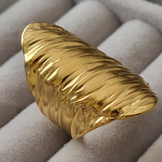 Solid Color Stainless Steel Plating 18k Gold Plated Open Rings