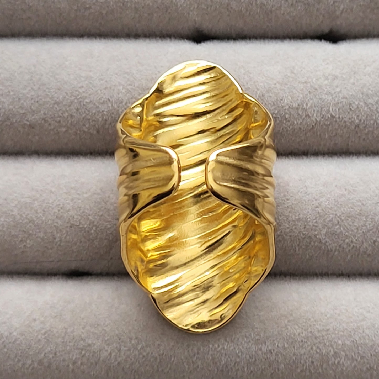 Solid Color Stainless Steel Plating 18k Gold Plated Open Rings