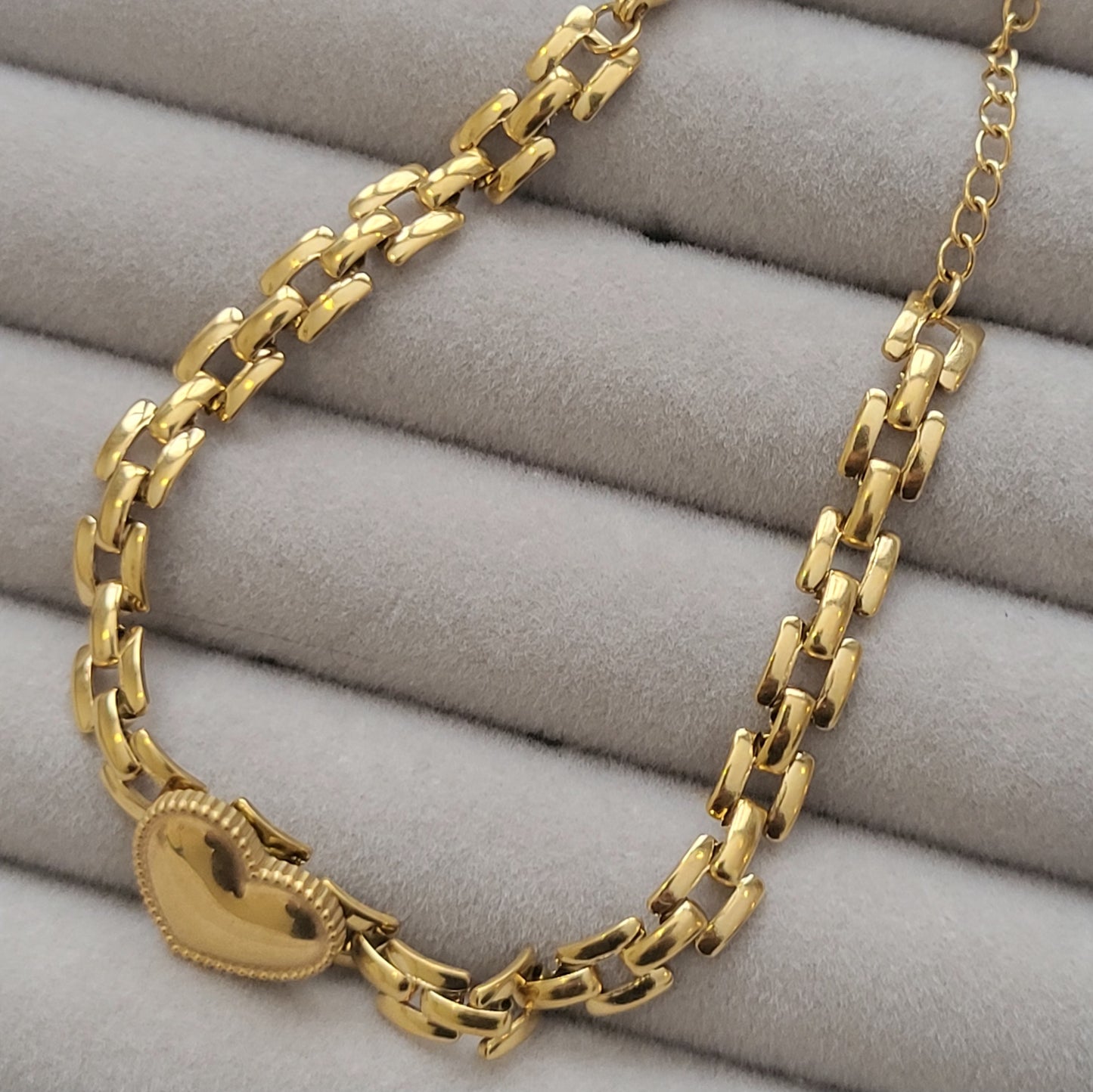 18K gold plated Stainless steel "Heart" bracelet