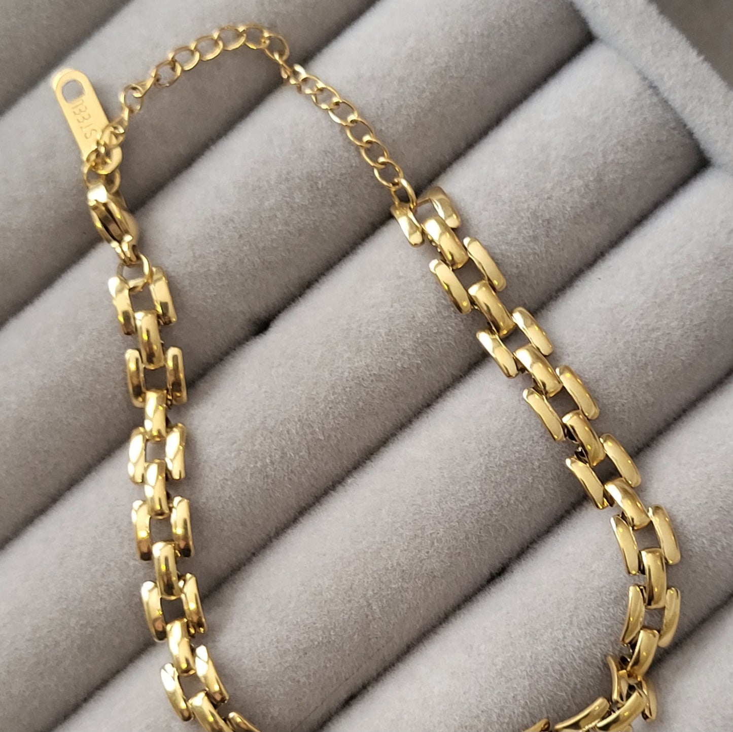 18K gold plated Stainless steel "Heart" bracelet