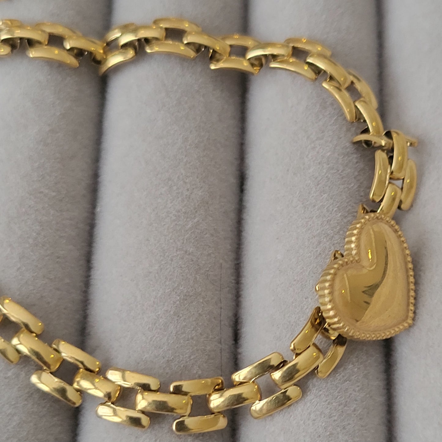 18K gold plated Stainless steel "Heart" bracelet