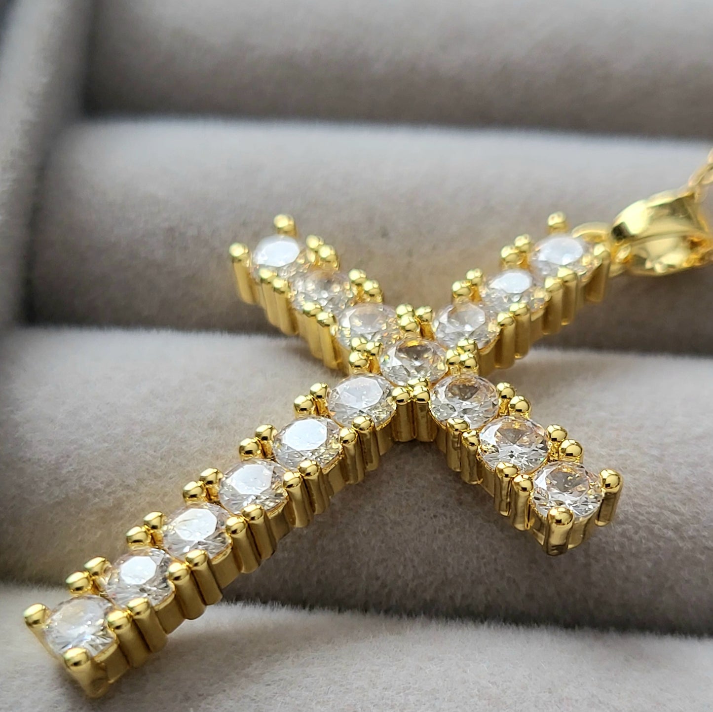 Cross Stainless Steel Plating Inlay Zircon Pendant Necklace