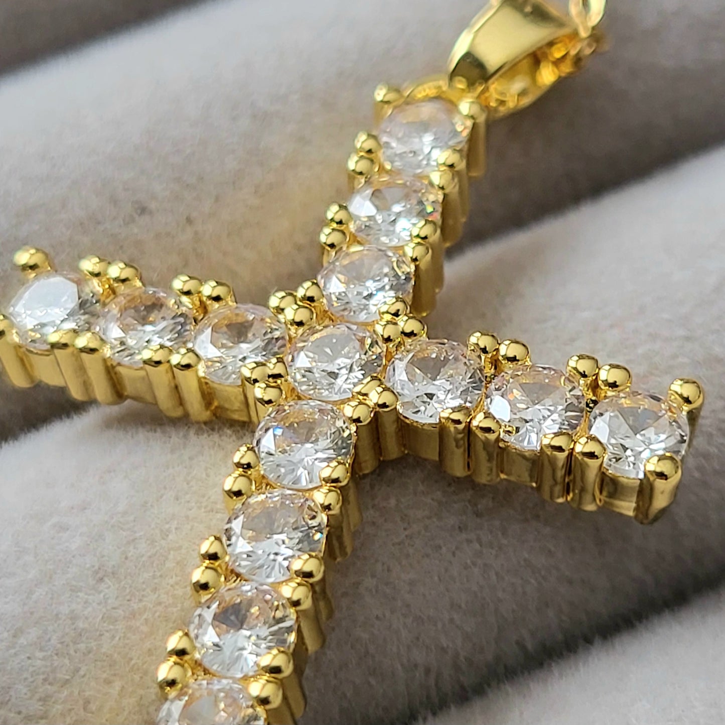 Cross Stainless Steel Plating Inlay Zircon Pendant Necklace
