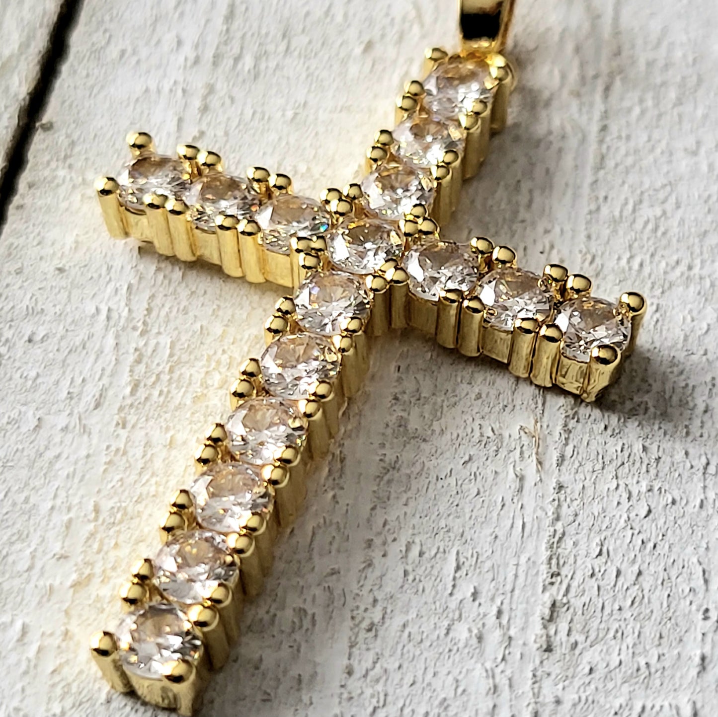 Cross Stainless Steel Plating Inlay Zircon Pendant Necklace