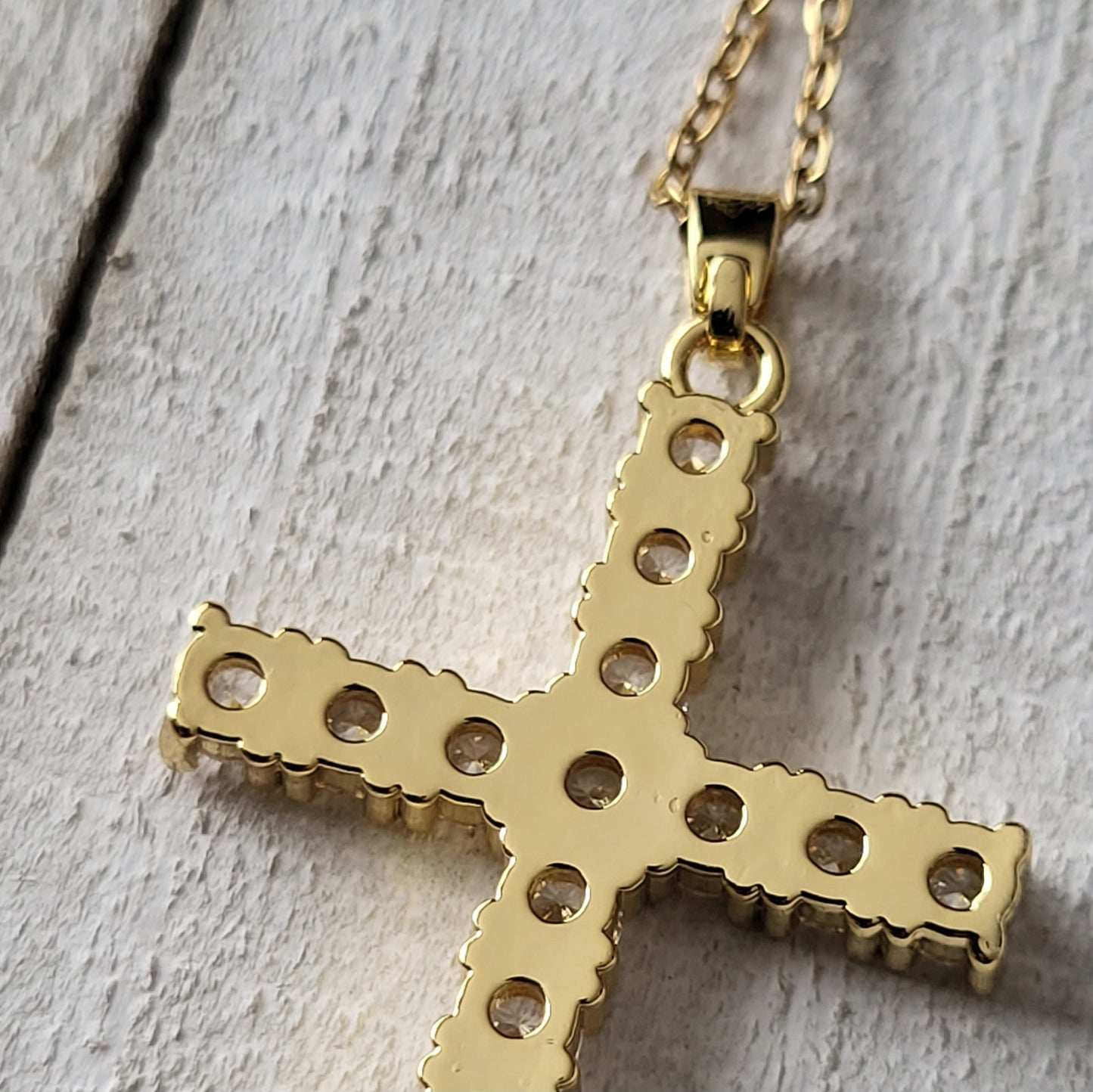 Cross Stainless Steel Plating Inlay Zircon Pendant Necklace