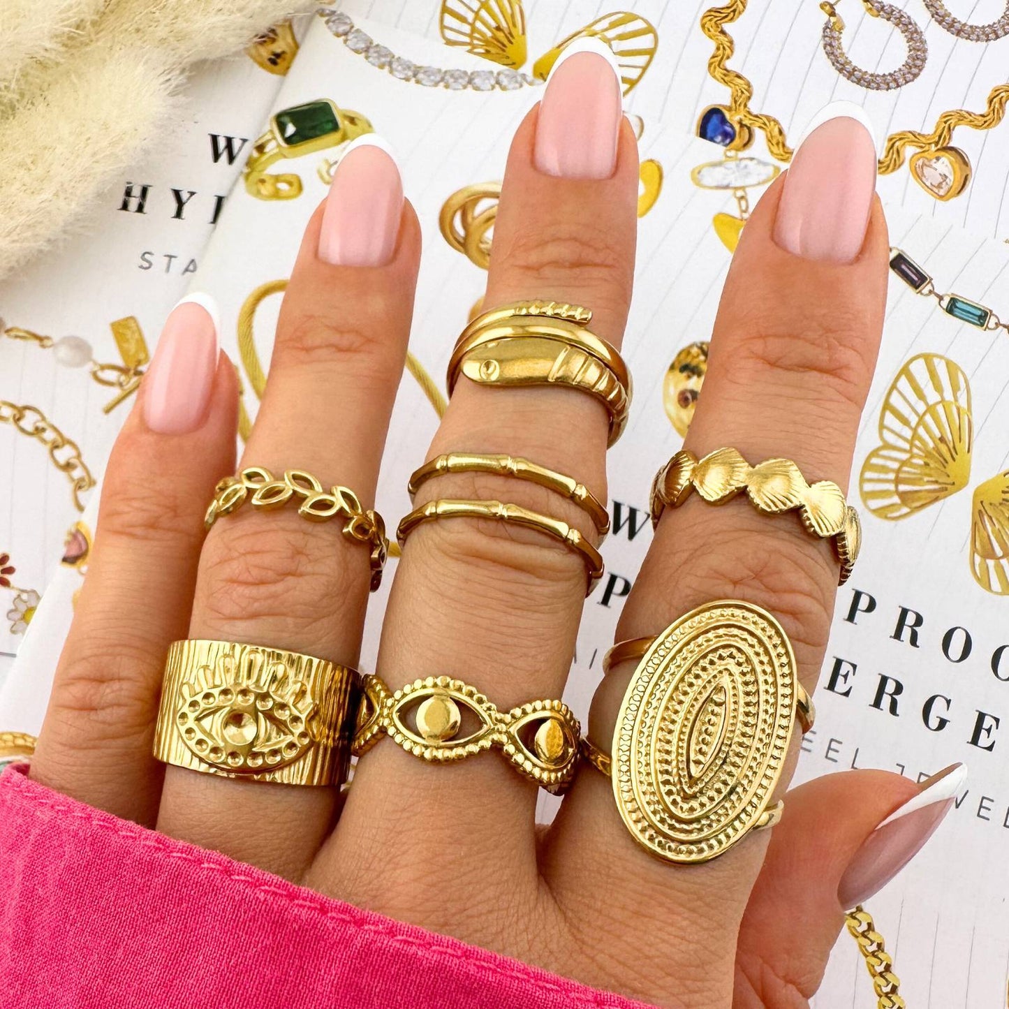 18K gold plated Stainless steel finger ring