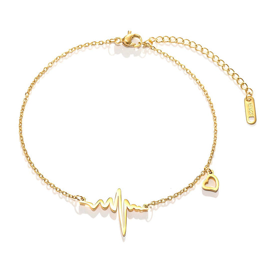 18K gold plated Stainless steel "Hearts" bracelet