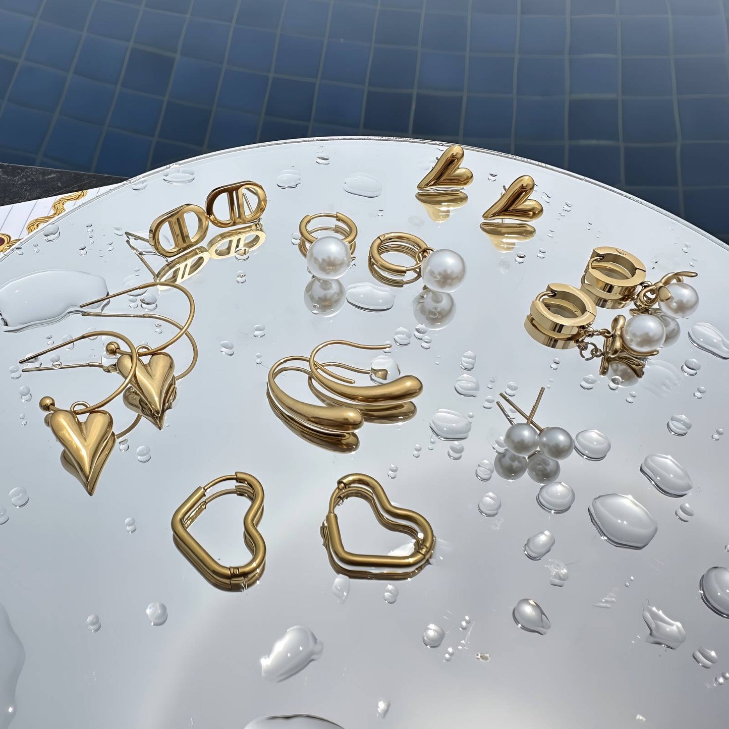 18K gold plated Stainless steel "Hearts" earrings