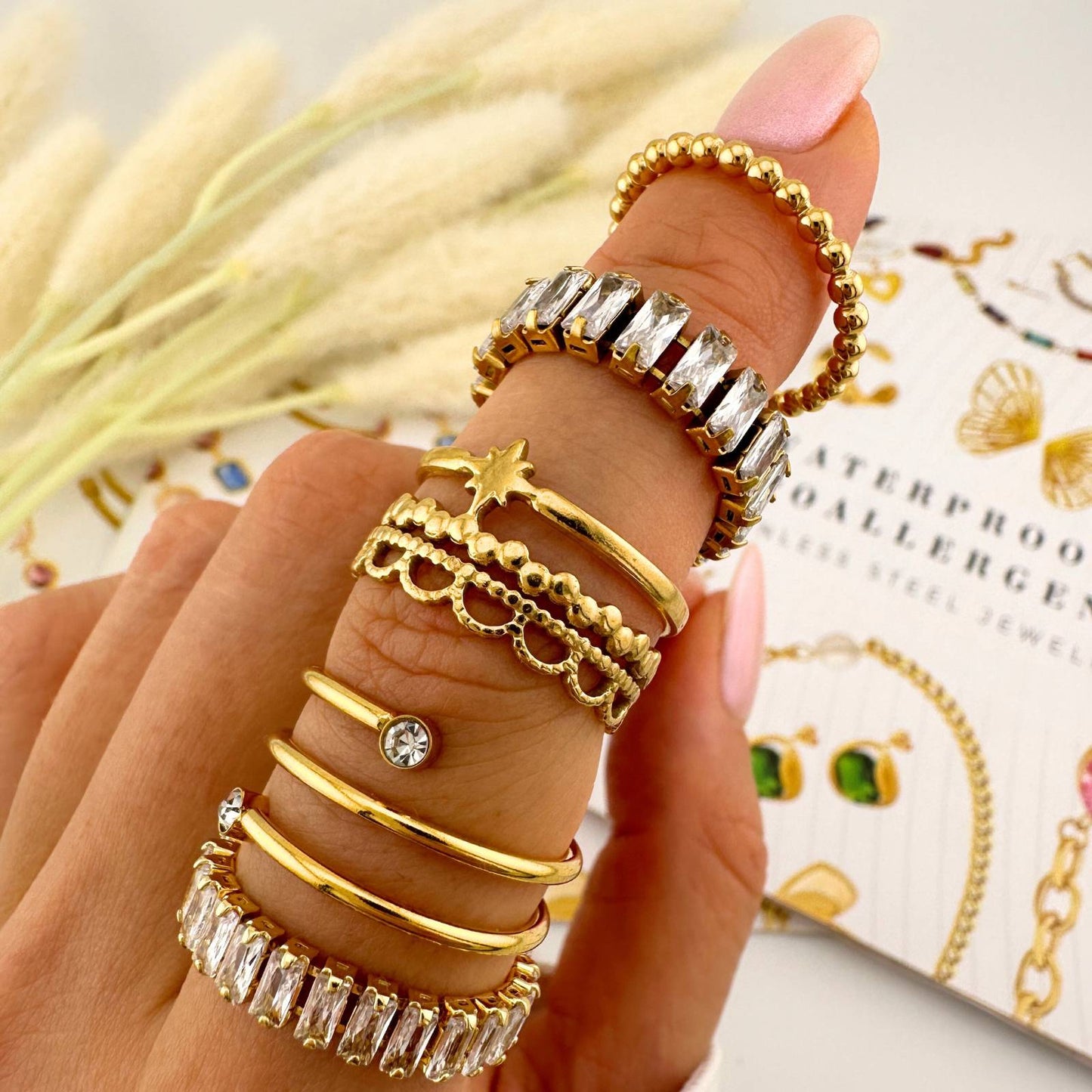 18K gold plated Stainless steel finger ring