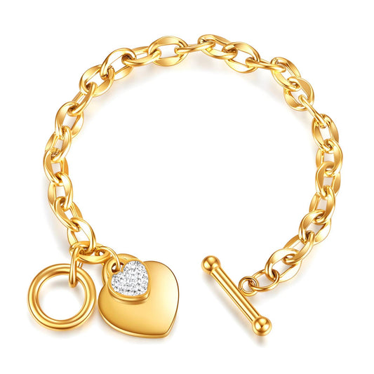 18K gold plated Stainless steel "Hearts" bracelet