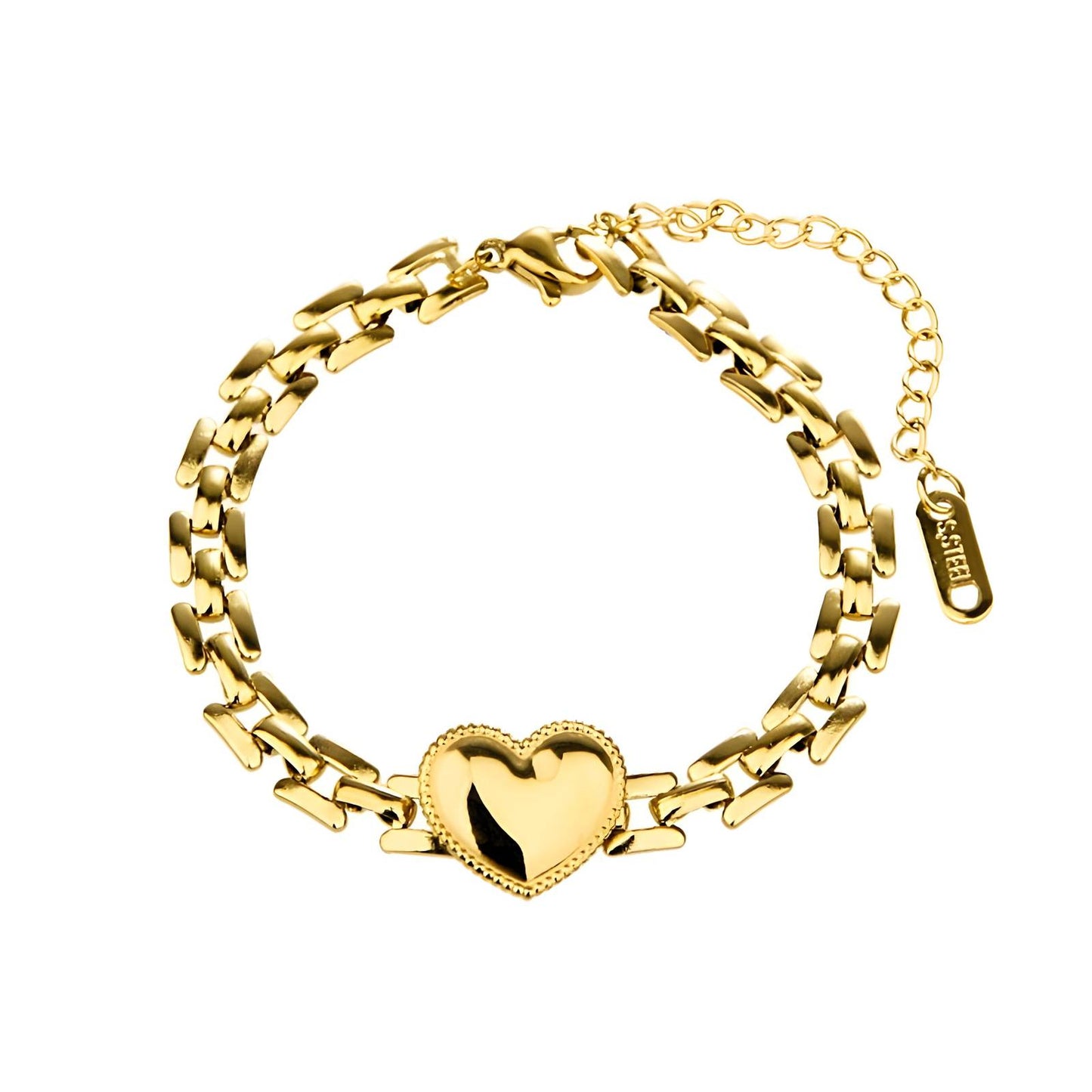 18K gold plated Stainless steel "Heart" bracelet