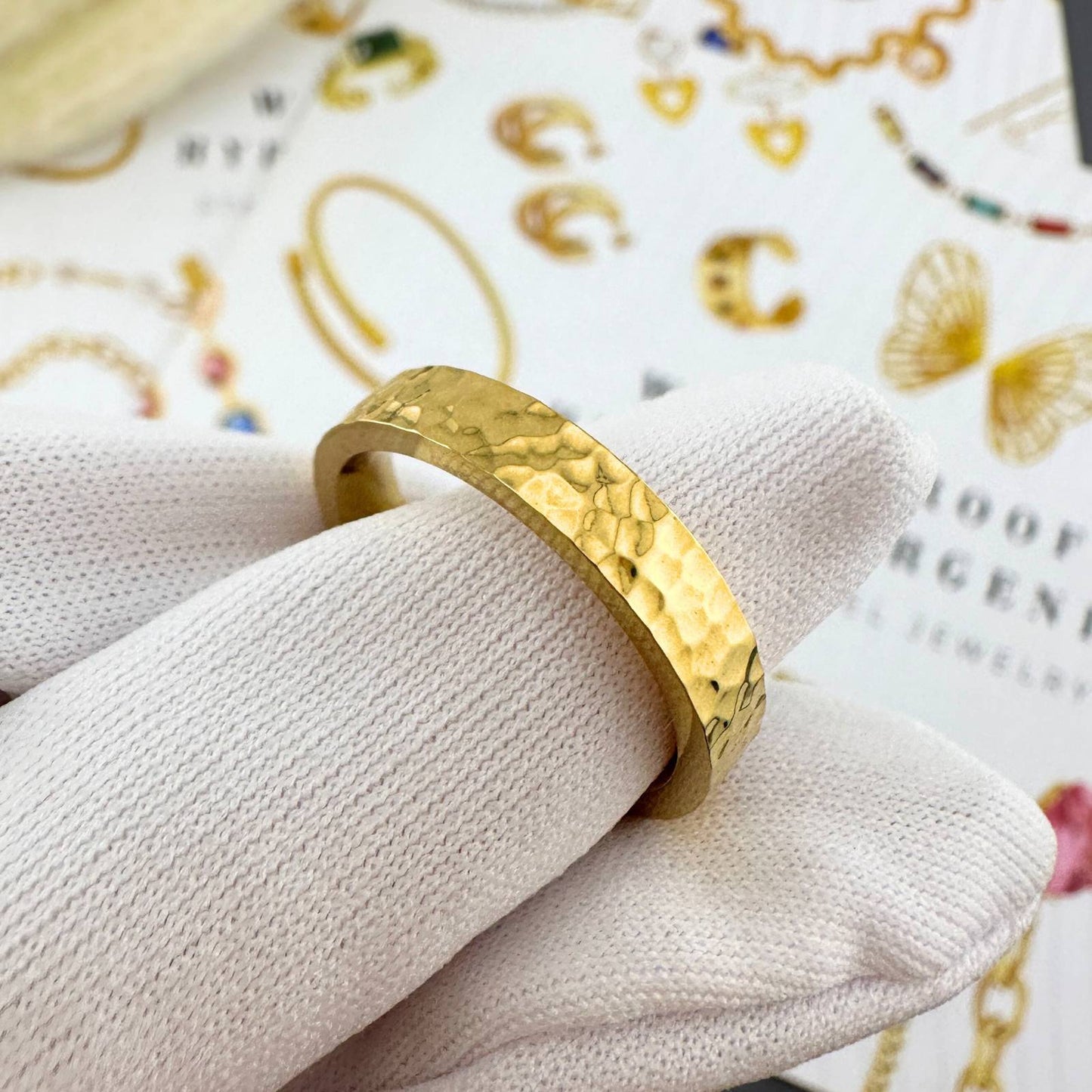 18K gold plated Stainless steel  ring, Sized.