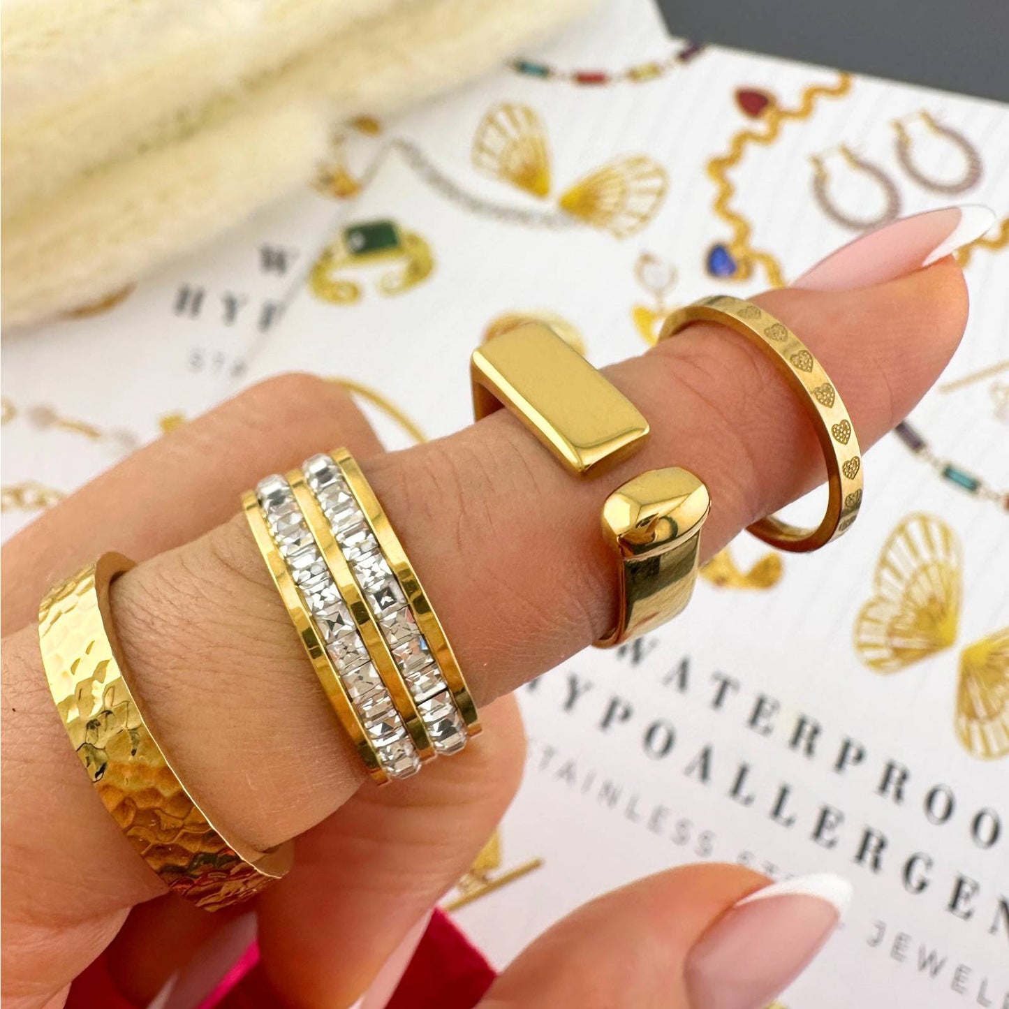 18K gold plated Stainless steel  ring, Sized.