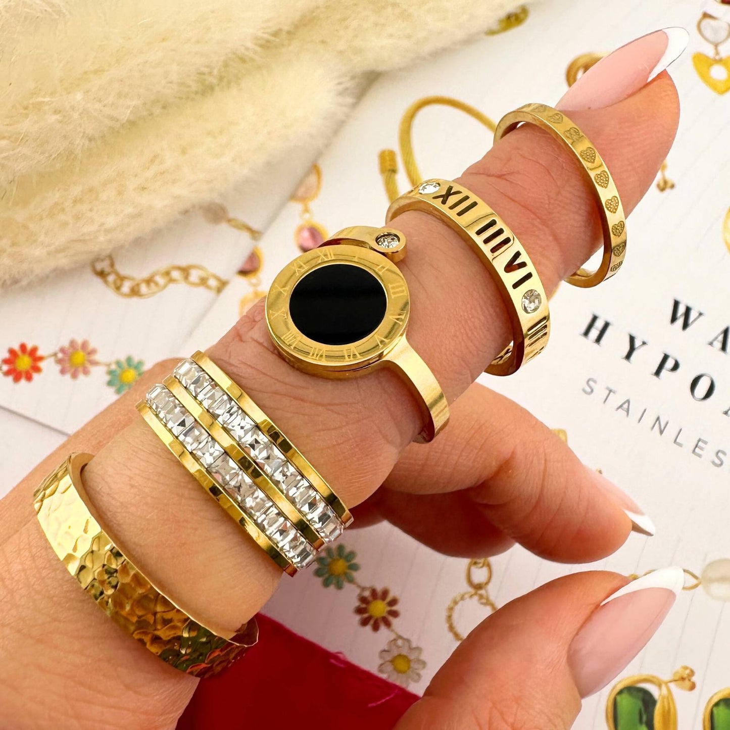 18K gold plated Stainless steel  ring, Sized.