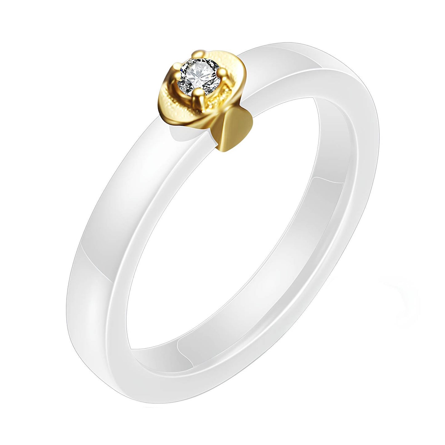Ceramic / 18K gold plated steel finger ring
