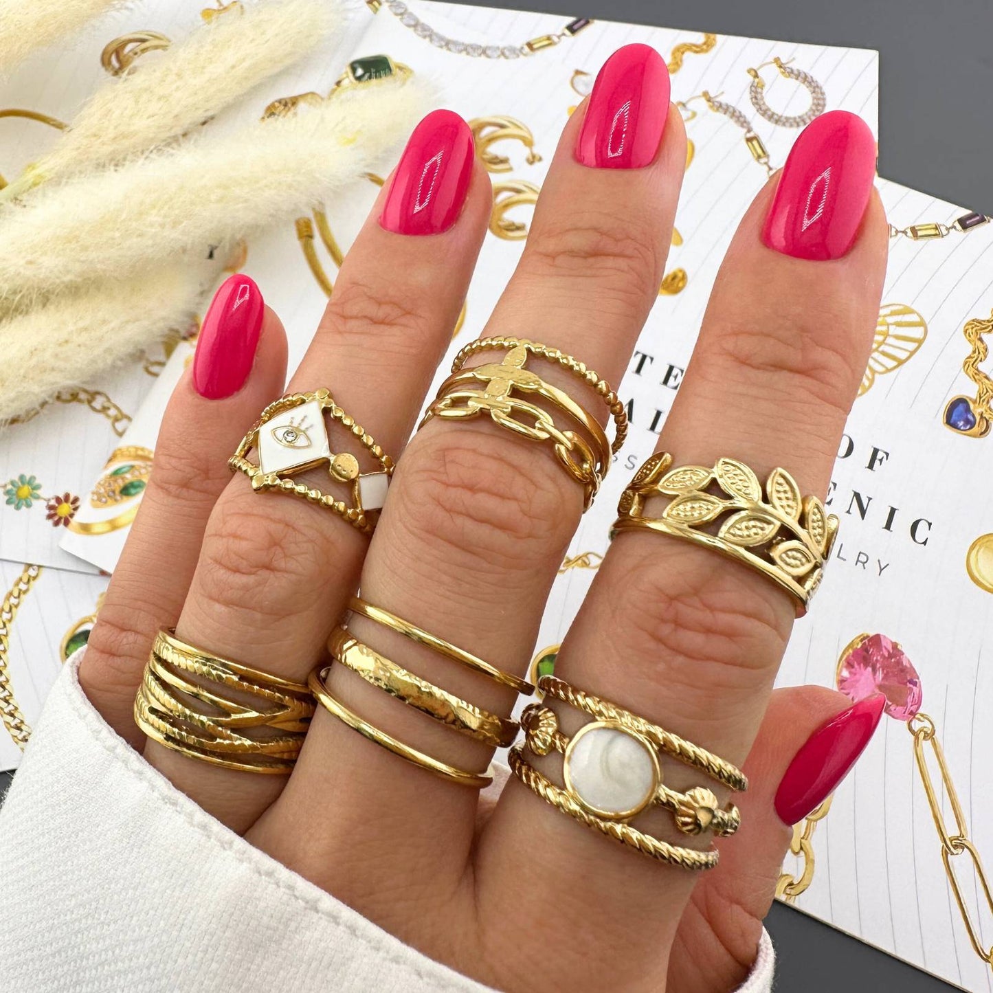 18K gold plated Stainless steel finger ring