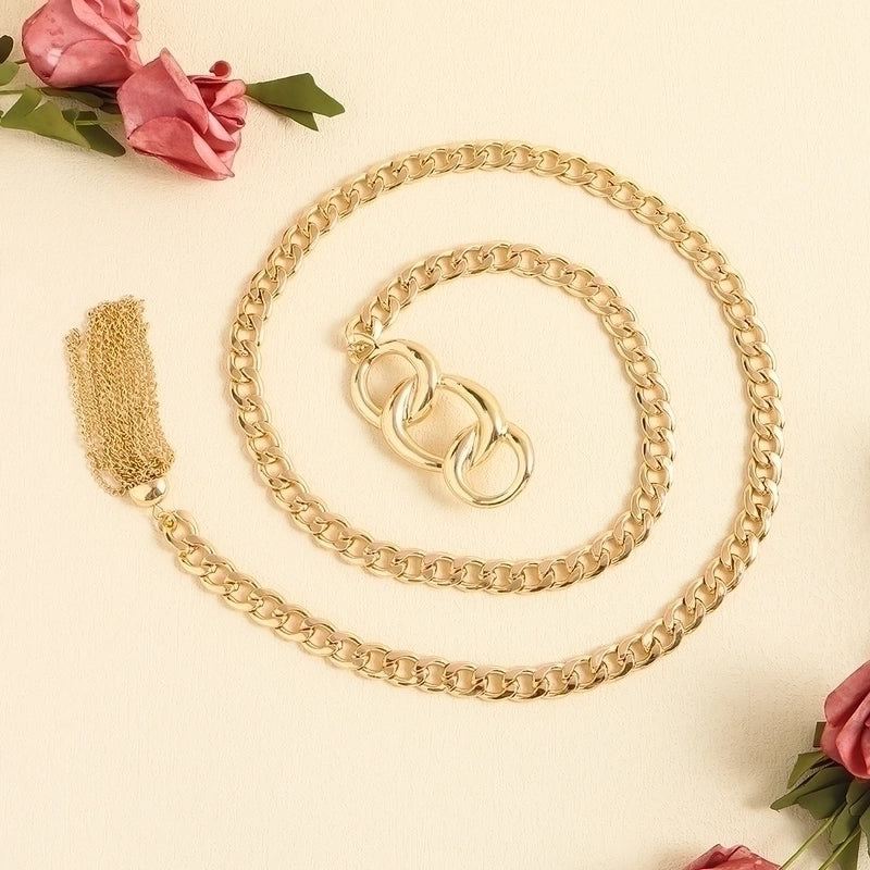 Elegant Alloy Plating Women's Chain Belts