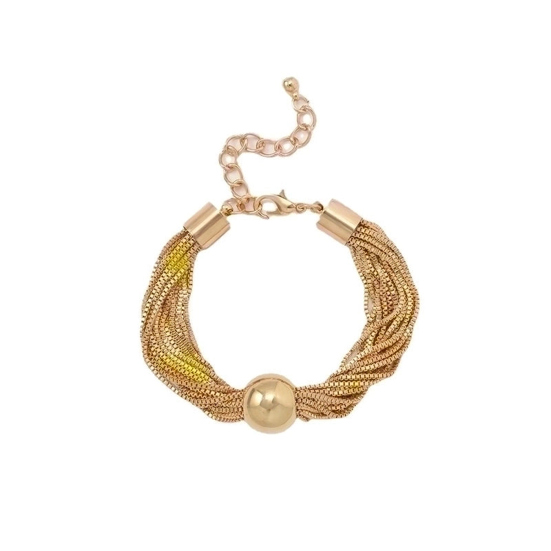 Evie, exaggerated Ball & Chain Titanium Steel Polishing Chain Choker Gold