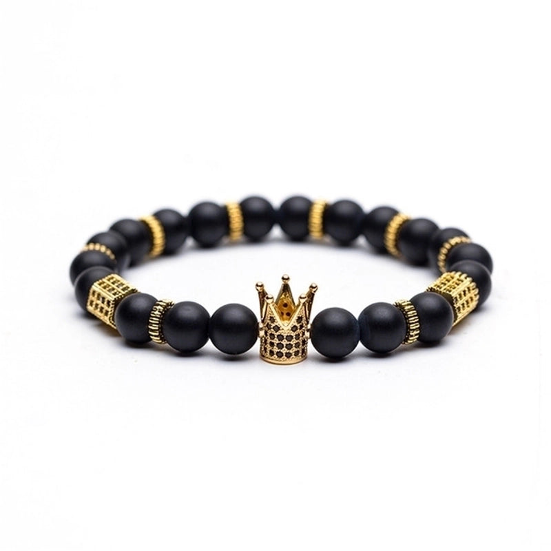 Natural Stone Crown Beaded Bracelets