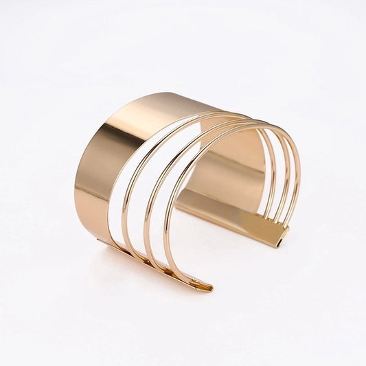 Half Style 18K Gold Plated Bangle Bracelet