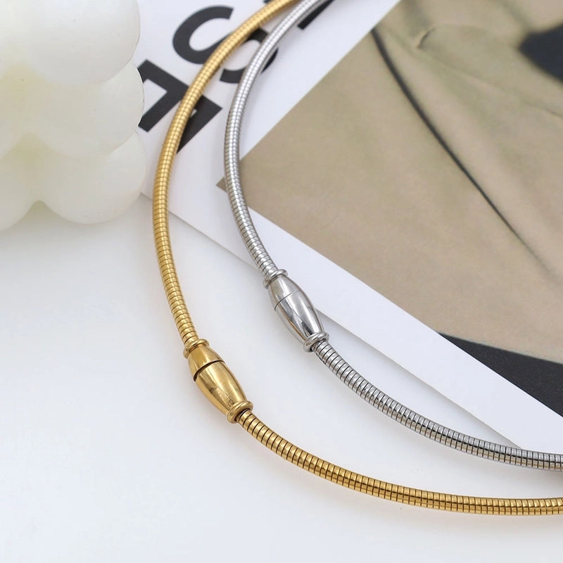Aviana, Round Stainless Steel /  Titanium Steel Plating Choker