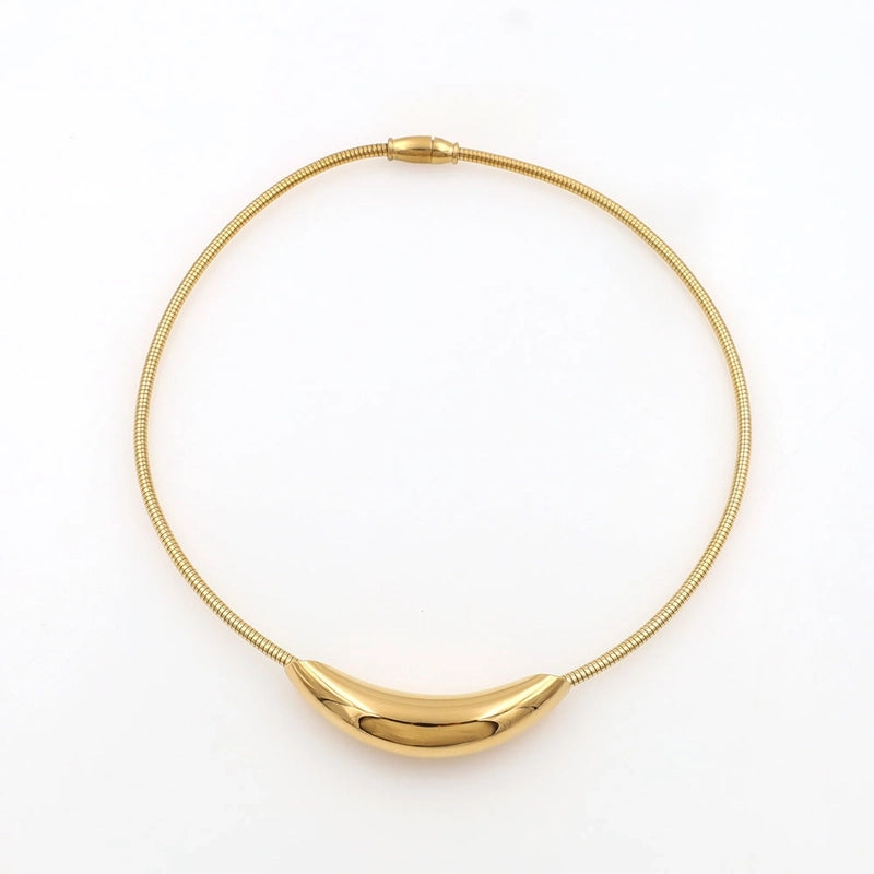 Aviana, Round Stainless Steel /  Titanium Steel Plating Choker
