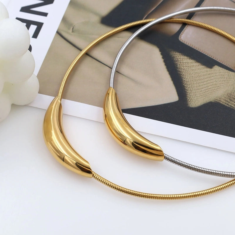 Aviana, Round Stainless Steel /  Titanium Steel Plating Choker