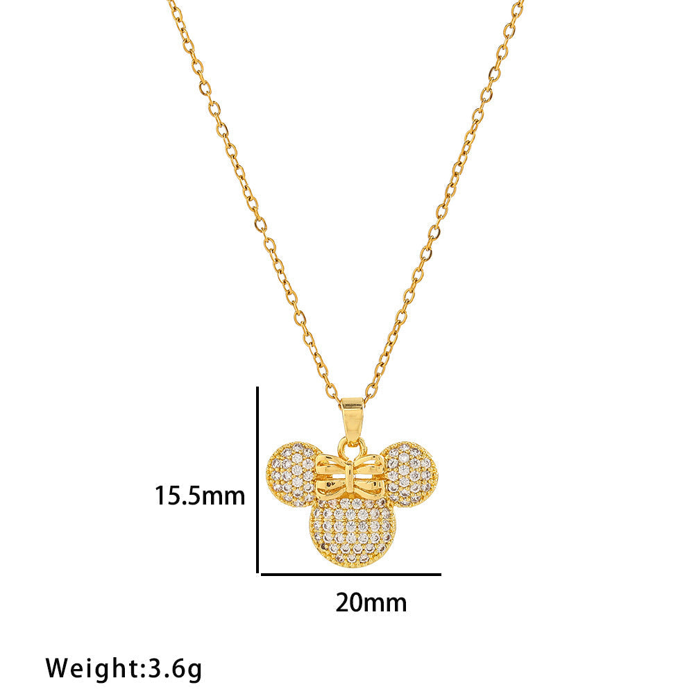 Willa, Crown Geometric Titanium Steel 18K Gold Plated Necklaces