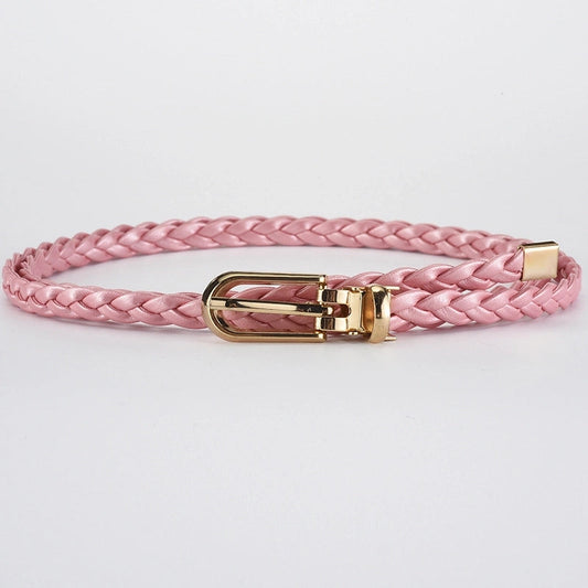 Roped Pu Leather Alloy Women's Fashion Belts PINK
