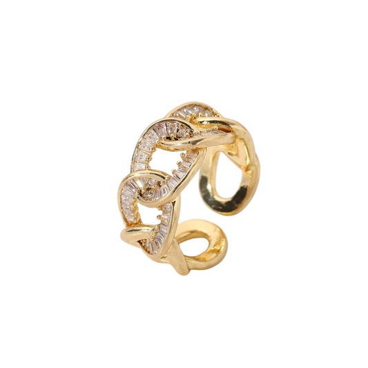 Circle Copper 18K Gold Plated Open Size Ring (Fits like  7)