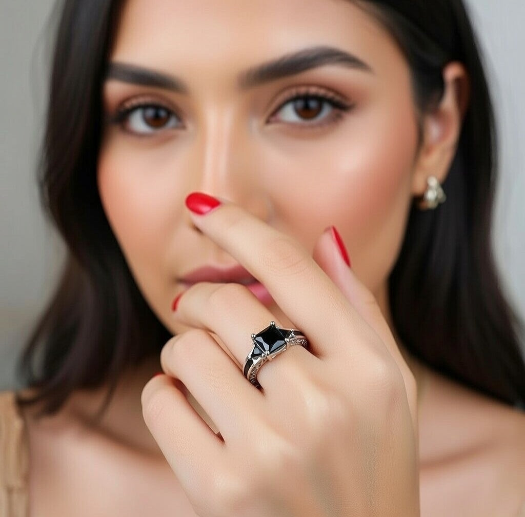 Tessa, Square Alloy Inlay Rhinestones Women's Rings