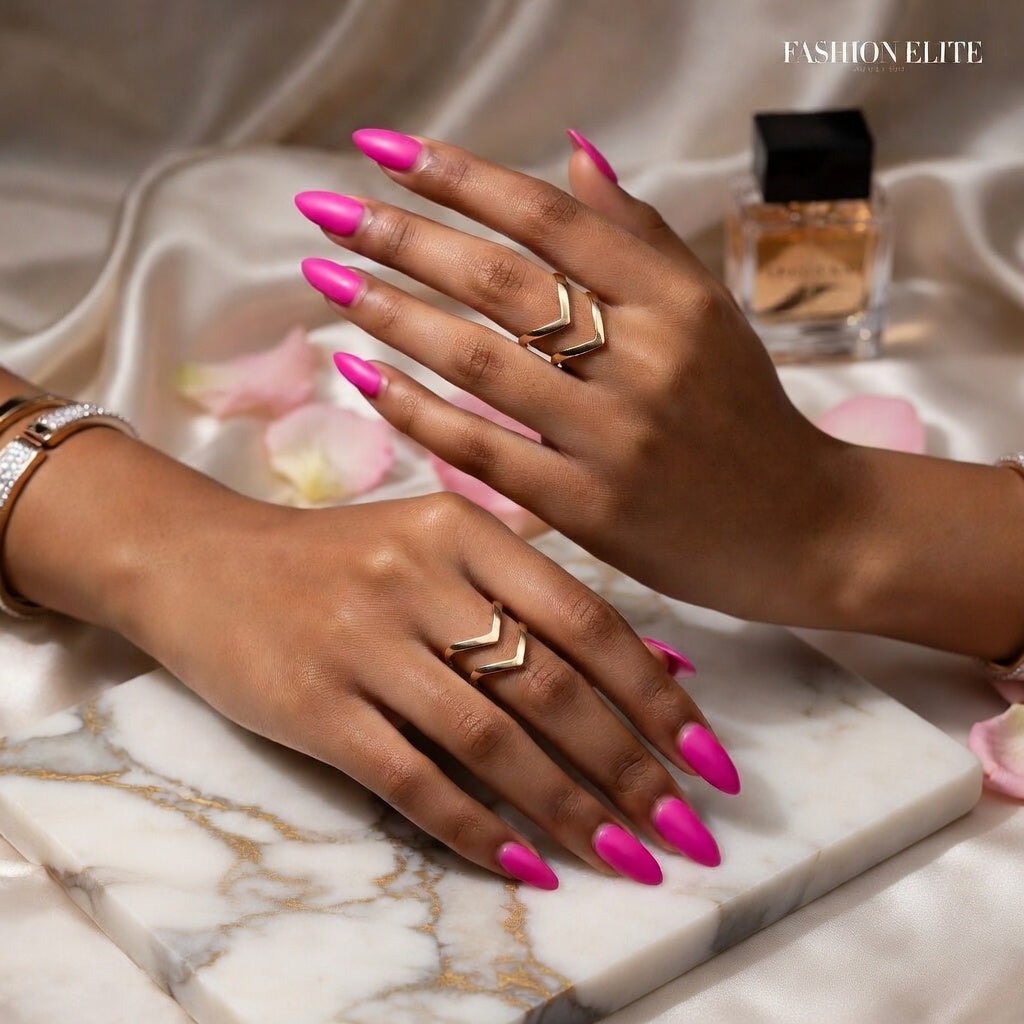 Vee, Double V Shape Gold Plated Women's Open Ring